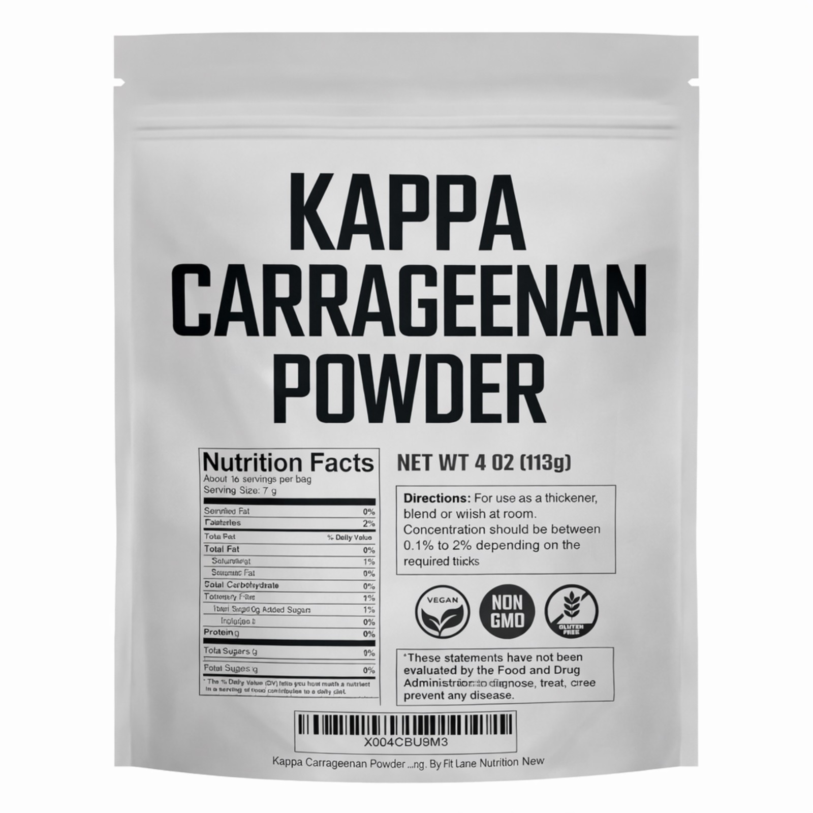 Kappa Carrageenan Powder, for Vegan Cheese, Non-GMO. Refined Food Grade 4 oz Bag gallery