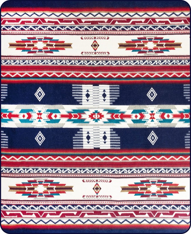 EXTRA LARGE SOFT & WARM ALPACA WOOL BLANKET 75x90" NATIVE SOUTH AMERICAN PATTERN gallery