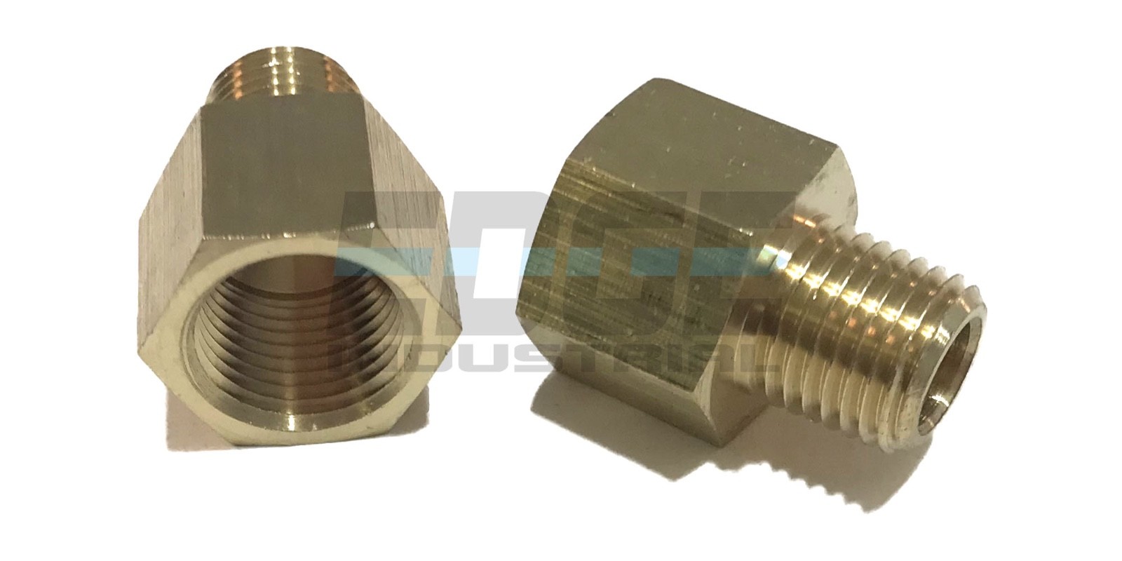 BRASS PIPE ADAPTER 3/8" FNPT x 1/4" MNPT FUEL/AIR/WATER/OIL/GAS WOG gallery
