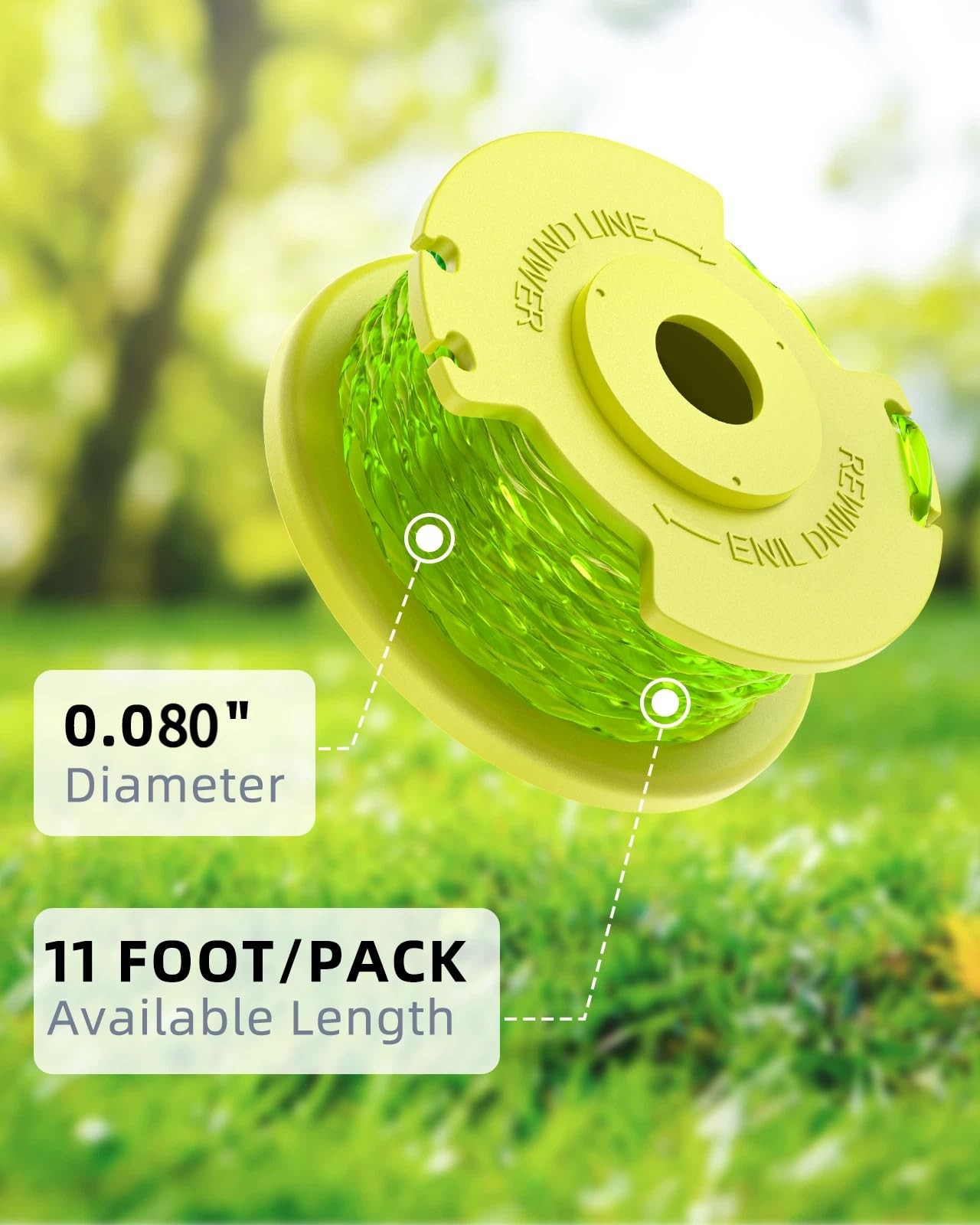Weed Wacker String Compatible with Ryobi One Plus+ 6 Spools & 1 Cap, yellow gallery