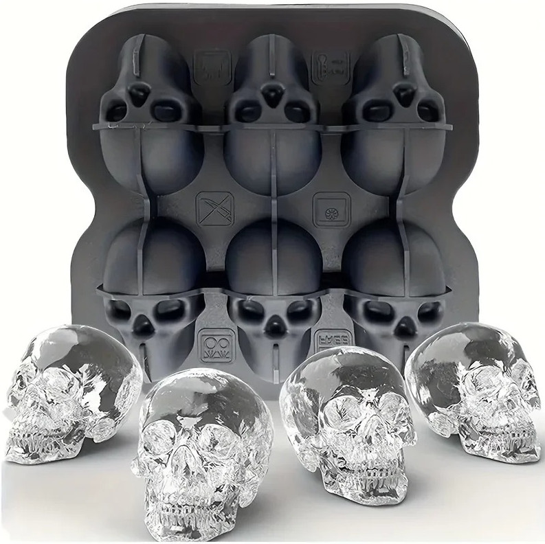 1 pc Halloween Skull Ice Cube Mold Silicone 3D Tray Whiskey Chocolate gallery