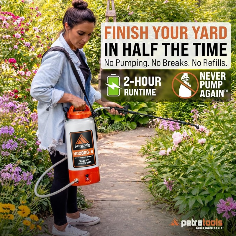 Petratools Battery Powered Sprayer 2 Gallon - HD2000-S - Heavy Duty Electric Spr gallery
