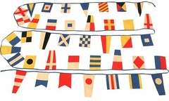 Nautical Code Bunting Huge 100% Sewn Cotton Banner 40 Flags (12.5 Meters Long)