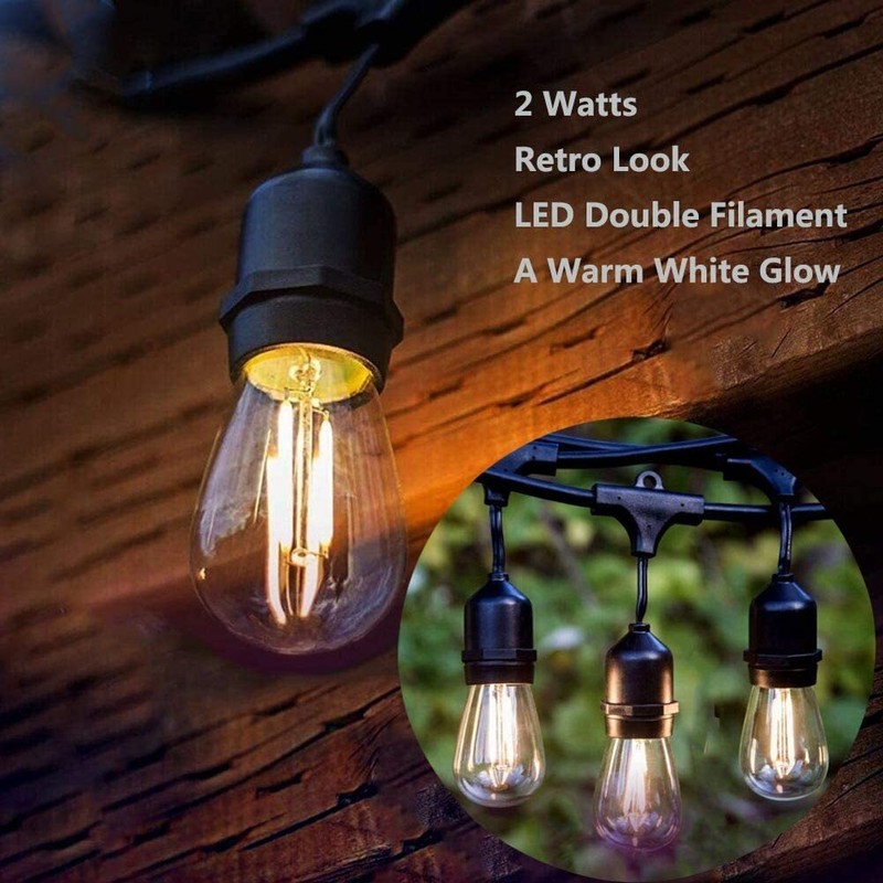 48FT Outdoor String Lights Weatherproof for Wedding Patio Garden Backyard Party gallery