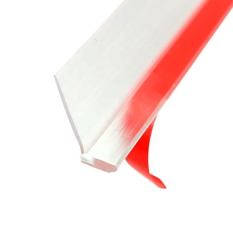 Clear Vinyl Angled L-Seal with Pre-applied Tape for Frameless Shower Doors - 73" gallery