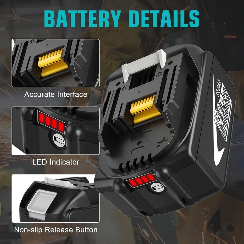 2PACK 4PACK 10.0Ah 18V Lithium-Ion Battery For Makita BL1850 BL1830 BL1860 gallery