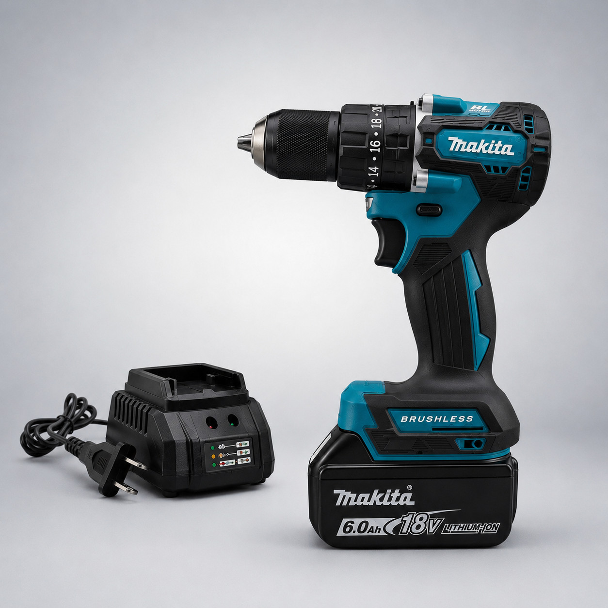Cordless Driver Drill set 18V LXT Brushless Lithium Battery charger DDF487 Makit gallery