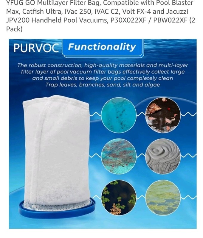 Pool Vacuum All Purpose Filter Bags Compatible with Pool Blaster Water Tech Max, gallery