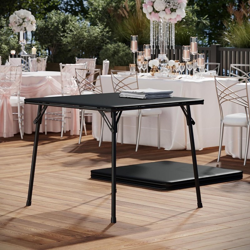 Madelyn 33.5" Square Folding Multipurpose Card Table with Padded Vinyl Top gallery