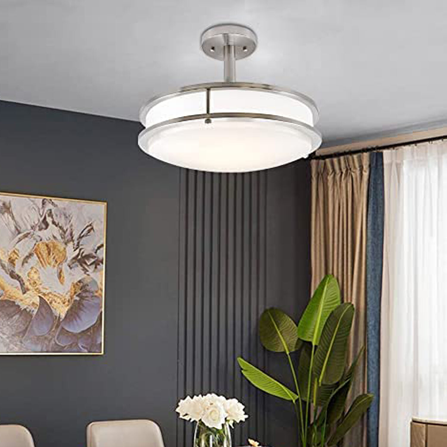 MingBright Semi-Flush Mount Ceiling Lighting Pendan Light Fixture gallery