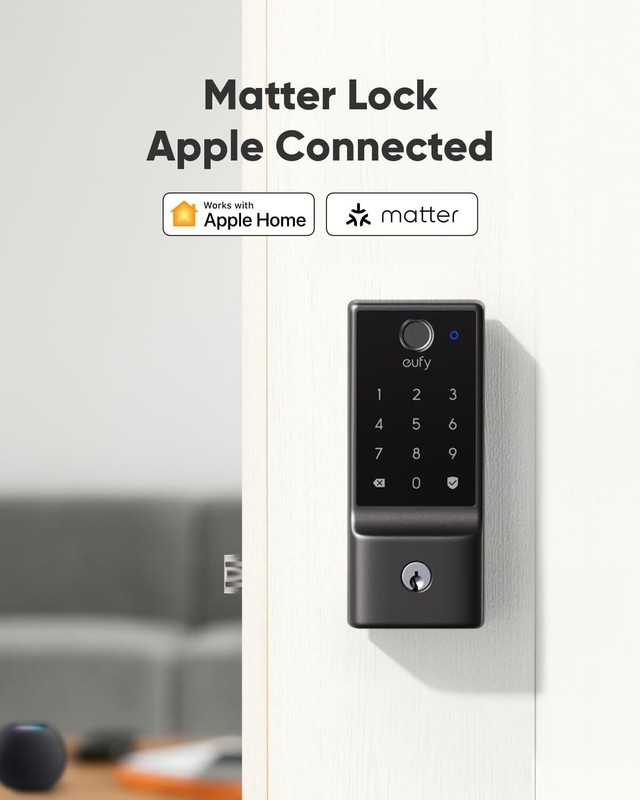eufy Smart Lock E31 Fingerprint Keyless Entry Door Lock w/ Apple Home Ecosystem gallery