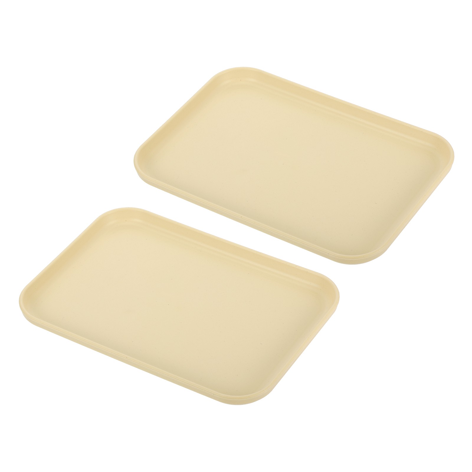 9x7" Fast Food Tray, 2 Pack PP Plastic Reusable Rectangle Serving Tray Beige gallery