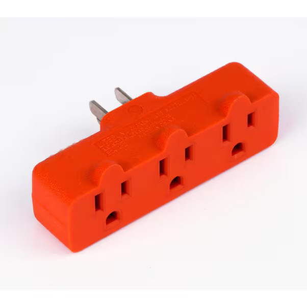 Heavy-Duty Grounded Triple Tap Adapter: 3-Way Electrical Splitter with 3 Outlets gallery