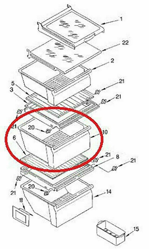 Upper Crisper Drawer - Whirlpool WRS325FDAM04 Kenmore 106.56544400 106.56536401 gallery