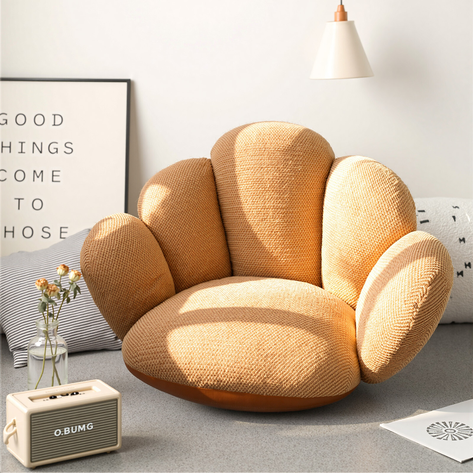 Futon Seat Cushion Floral Shape Mini Floor Seating Pad Office Chair Back Cushion gallery