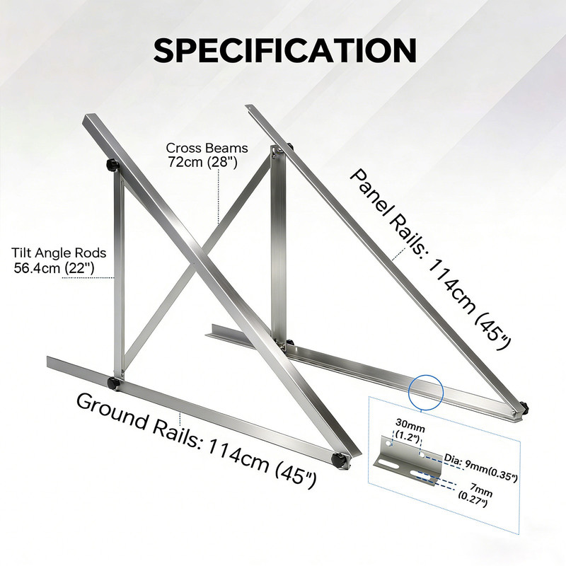 Solar Panel RV Tilt Mount Brackets Rooftop Flat Surface Adjustable Frame gallery