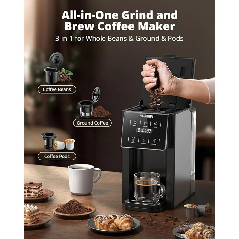 CGM511 Grind & Brew Coffee Maker with Built-in Grinder, Black gallery