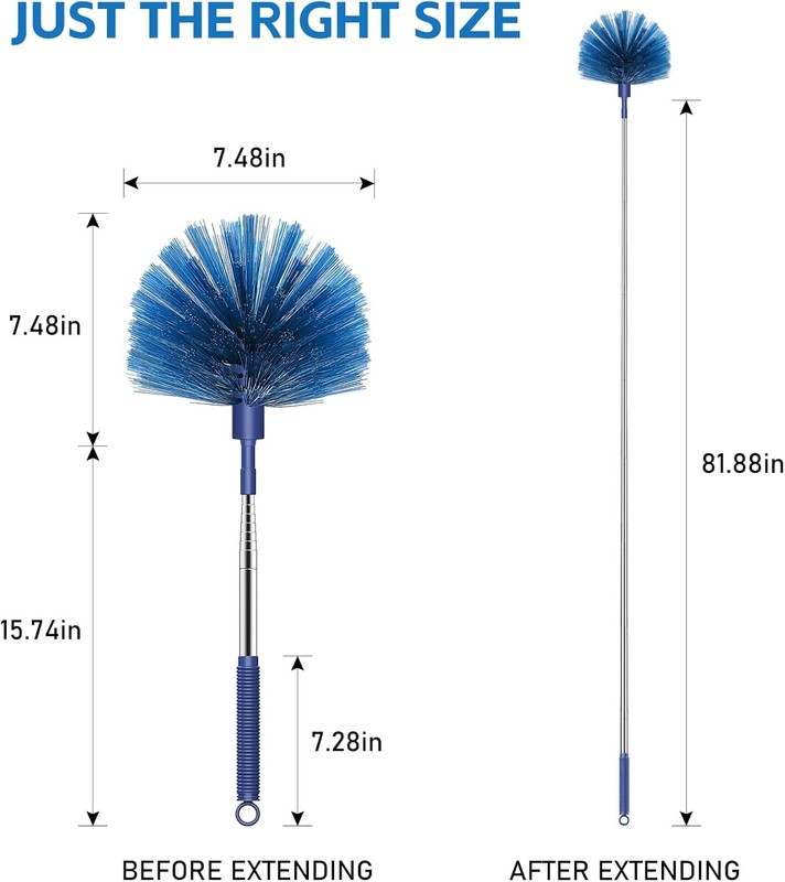 Cobweb Duster with Extension Pole, Retractable Dusters for Cobweb Cleaning 81-In gallery