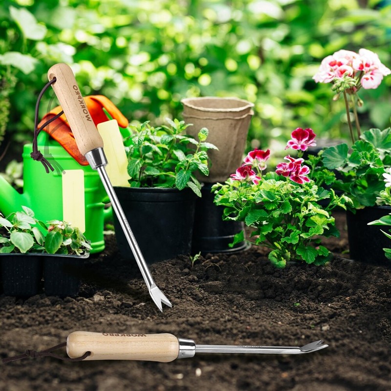 WORKPRO 11-1/2" Dandelion Weeder Puller Tool Stainless Steel Garden Weed Remover gallery