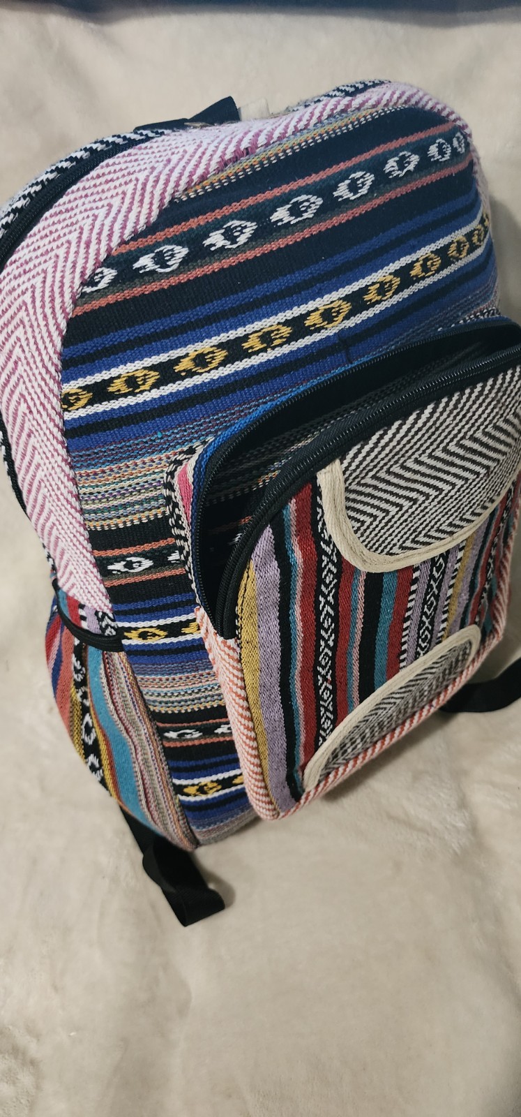 Boho Hemp Backpack | Handmade Large Himalayan Rucksack – Eco Hiking Daypack 3