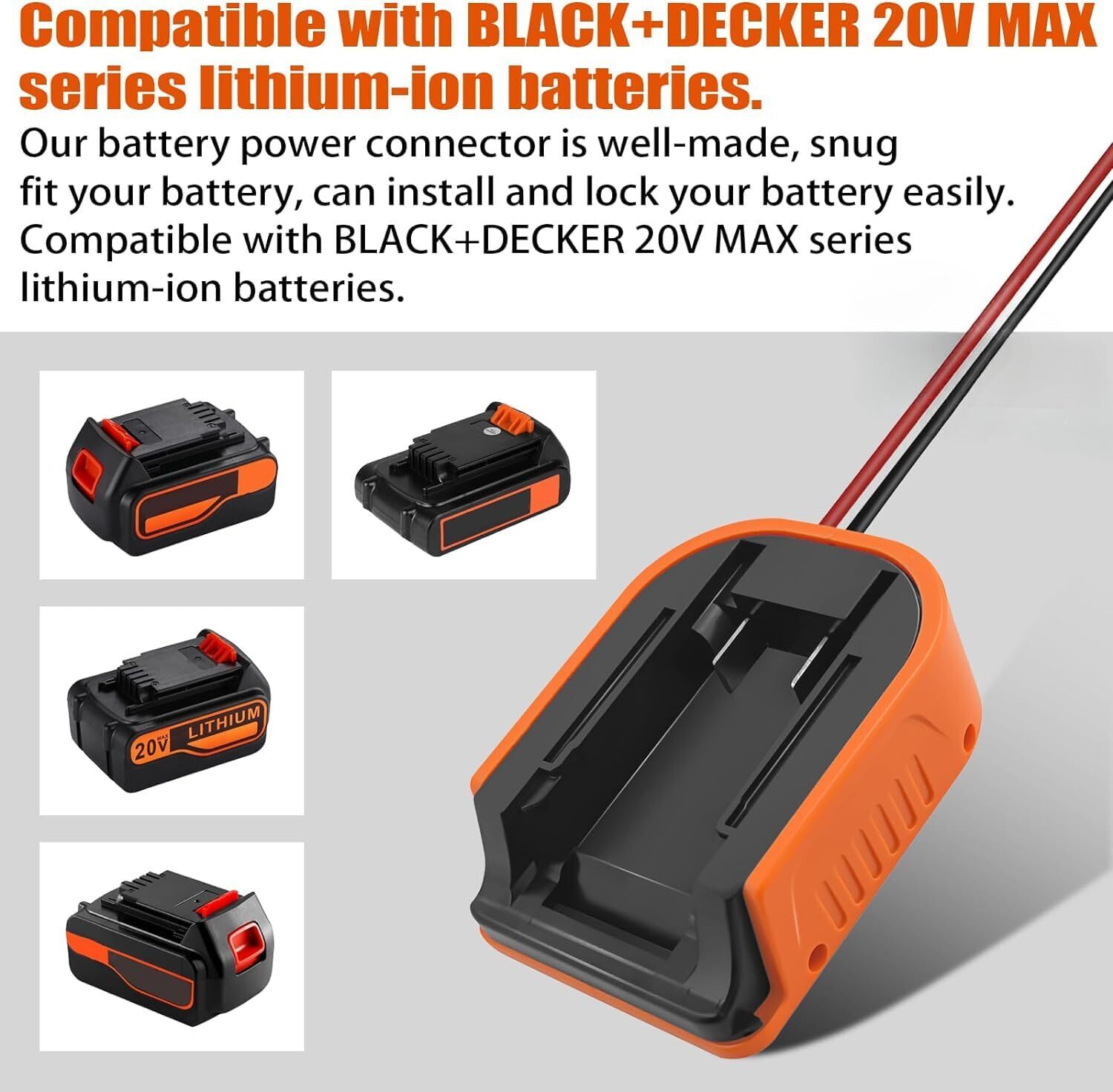 300W Power Inverter for Black & Decker Battery DC 20V to AC 120V Power Station gallery