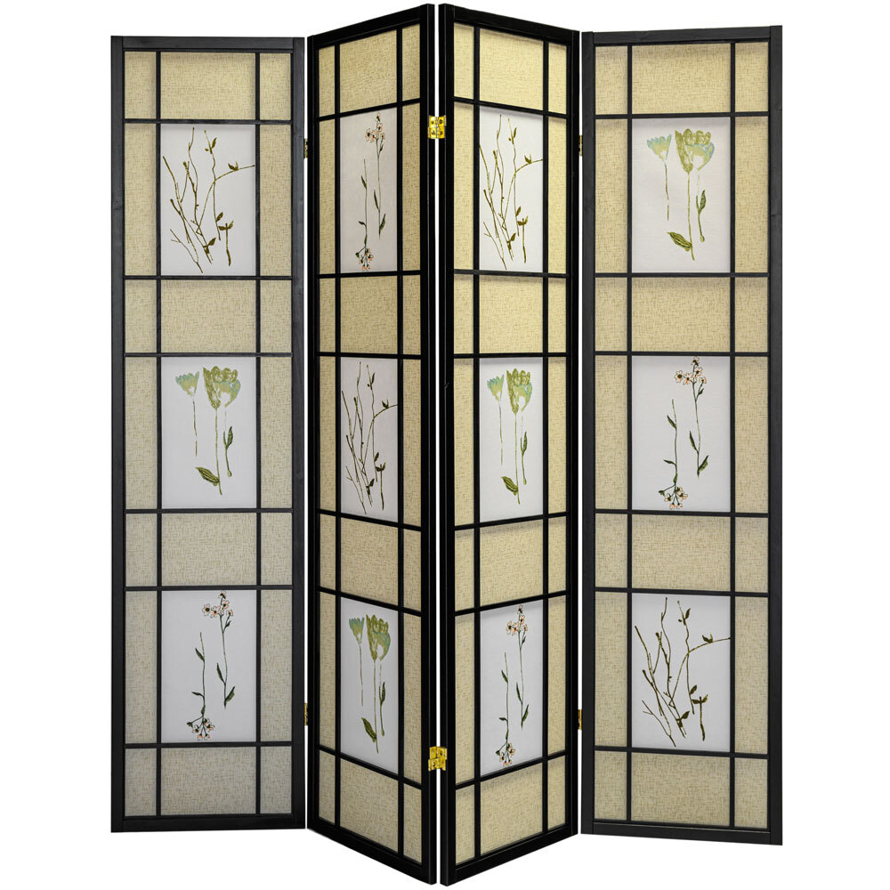 3 or 4 Panel Room Divider Privacy Screen Panel Floral Botanical Print NEW