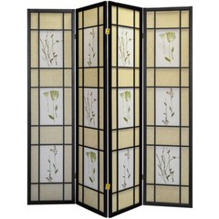 3 or 4 Panel Room Divider Privacy Screen Panel Floral Botanical Print NEW