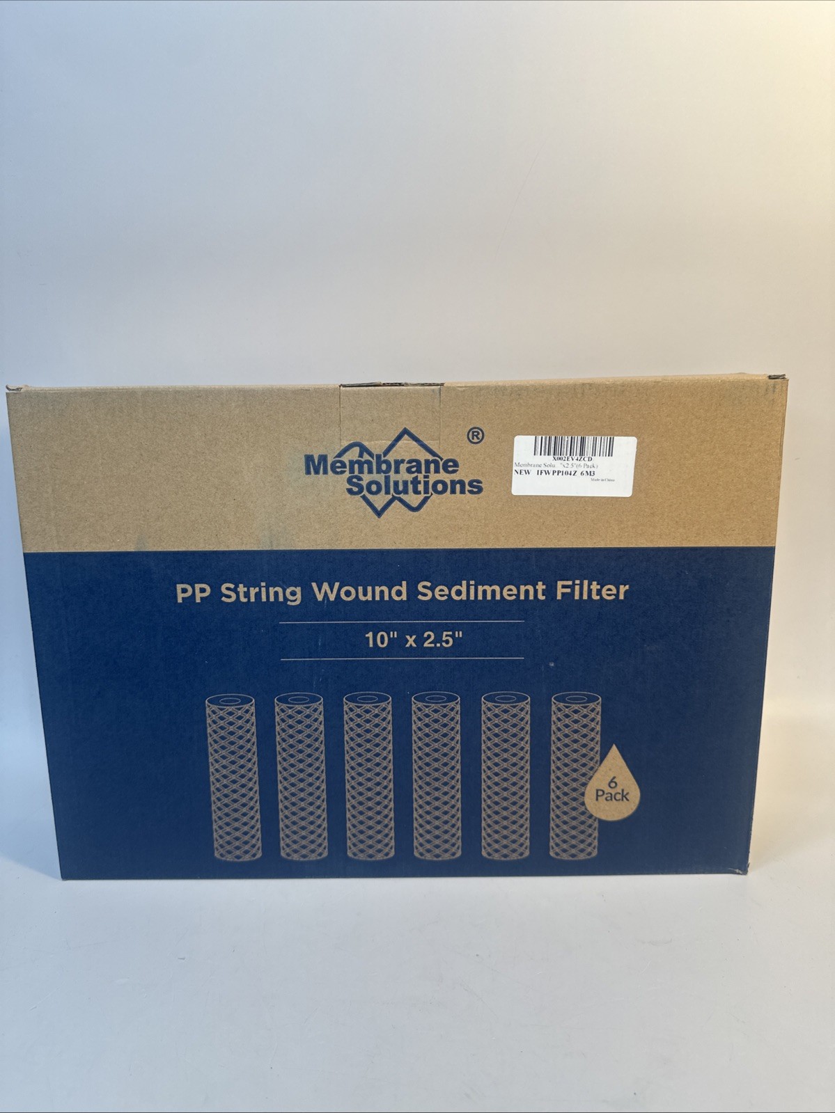 Membrane Solutions PP String Wound Sediment 20 Micron Filter 10"x2.5" - 6 Pack gallery