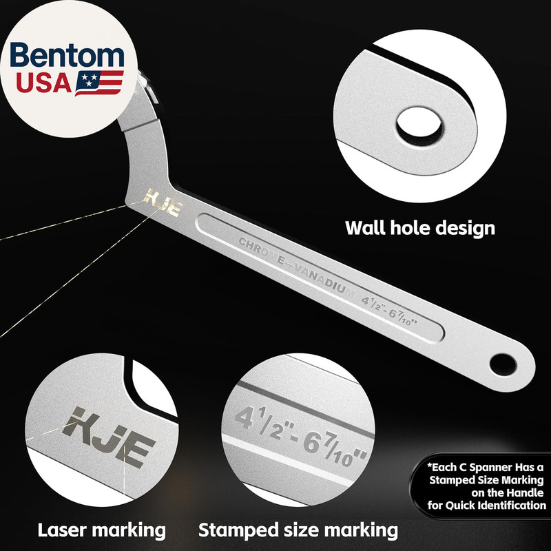 10PCS Adjustable Pin Spanner Nut Wrench Tool Set, C-Shape Pin Hook Wrench Tools gallery