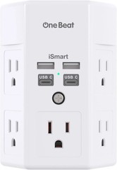 Multi Plug Outlet Surge Protector – POWSAF 5 Outlet Extender with 4 USB Ports(2