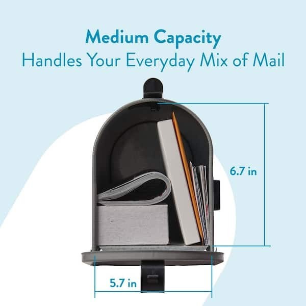 Post Mount Mailbox Gray Medium-Sized Galvanized Steel Ribbed Body Fade Resistant gallery