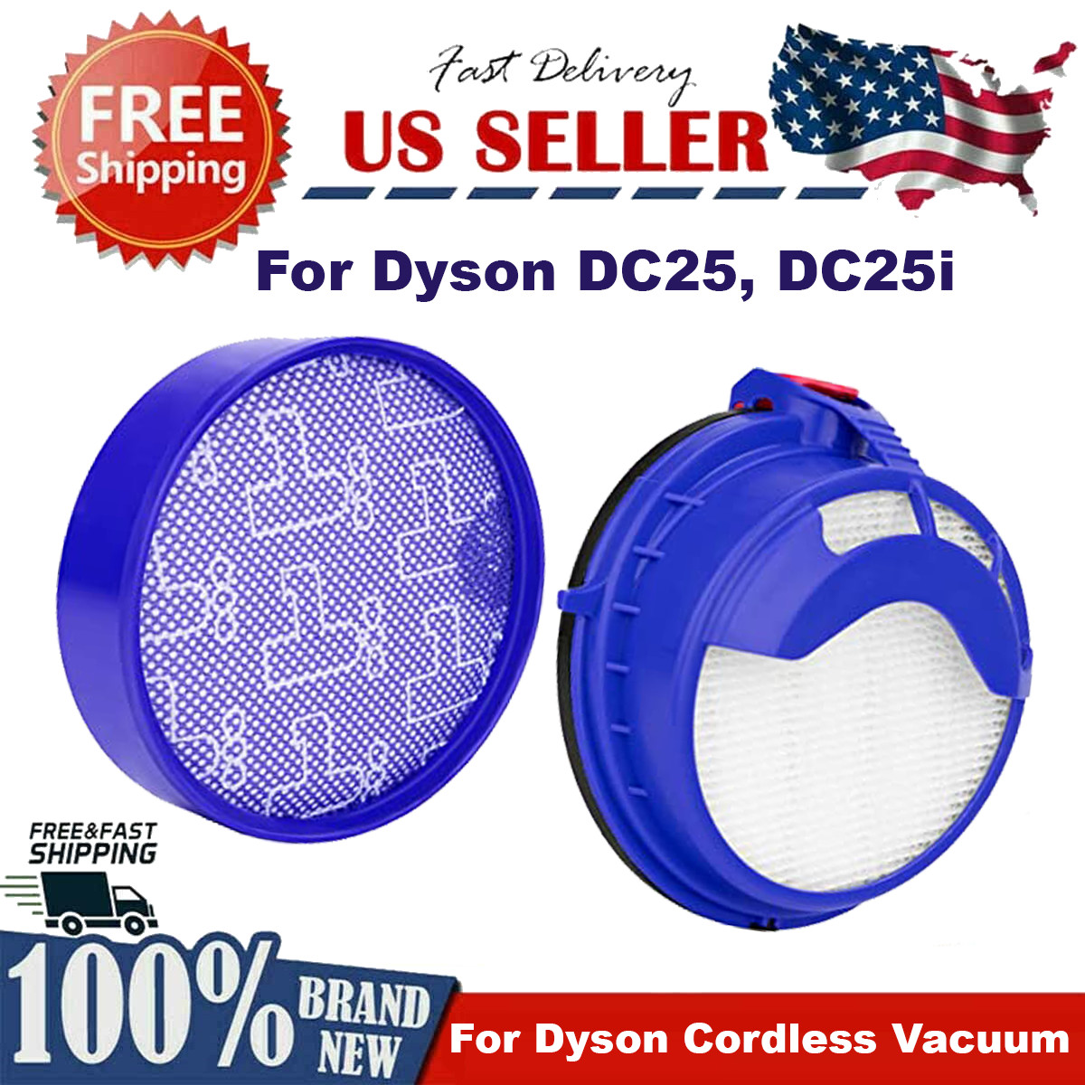NEW Filter Kit for Dyson DC25 Vacuum HEPA Pre Motor Filter 916188-05; 919171-02 gallery