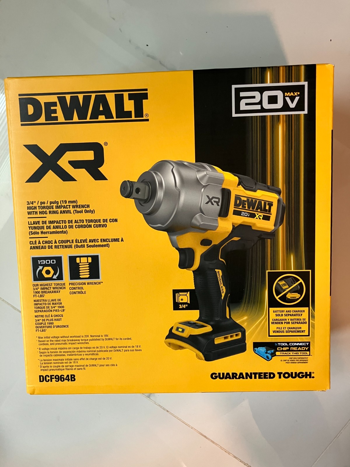 Dewalt DCF964B MAX 20V 3/4" High Torque Cordless Impact Wrench Kit~NEW SEALED! gallery