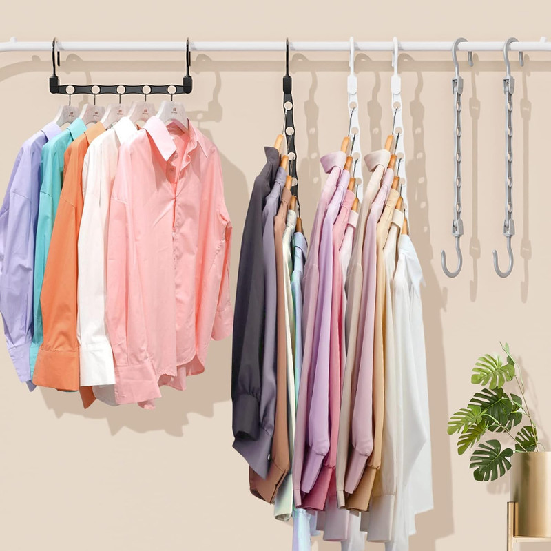 24 Pack Hangers Space Saving Magic Space Saver Storage Smart Plastic Clothes Han gallery