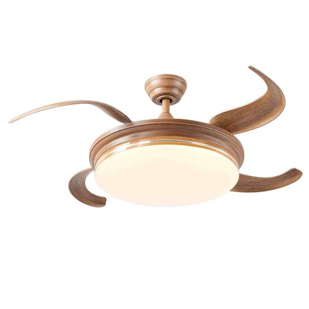 42 in. 4-Blade White Color Changing Integrated LED Natural Walnut ceiling fan gallery
