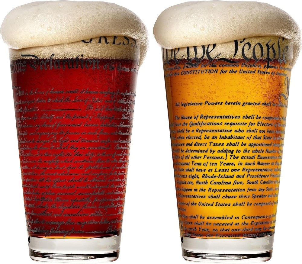 – United States Constitution & Declaration of Independence Glasses (Set of 2)...