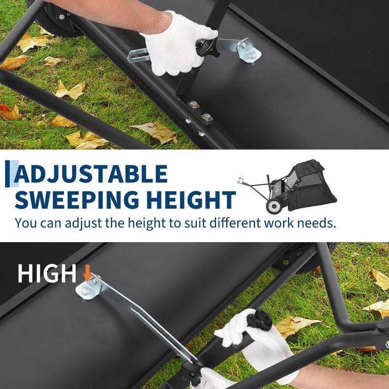 42 in Lawn Sweeper Tow Behind Pull Behind Yard Sweeper 21 cu. ft Large Hopper gallery