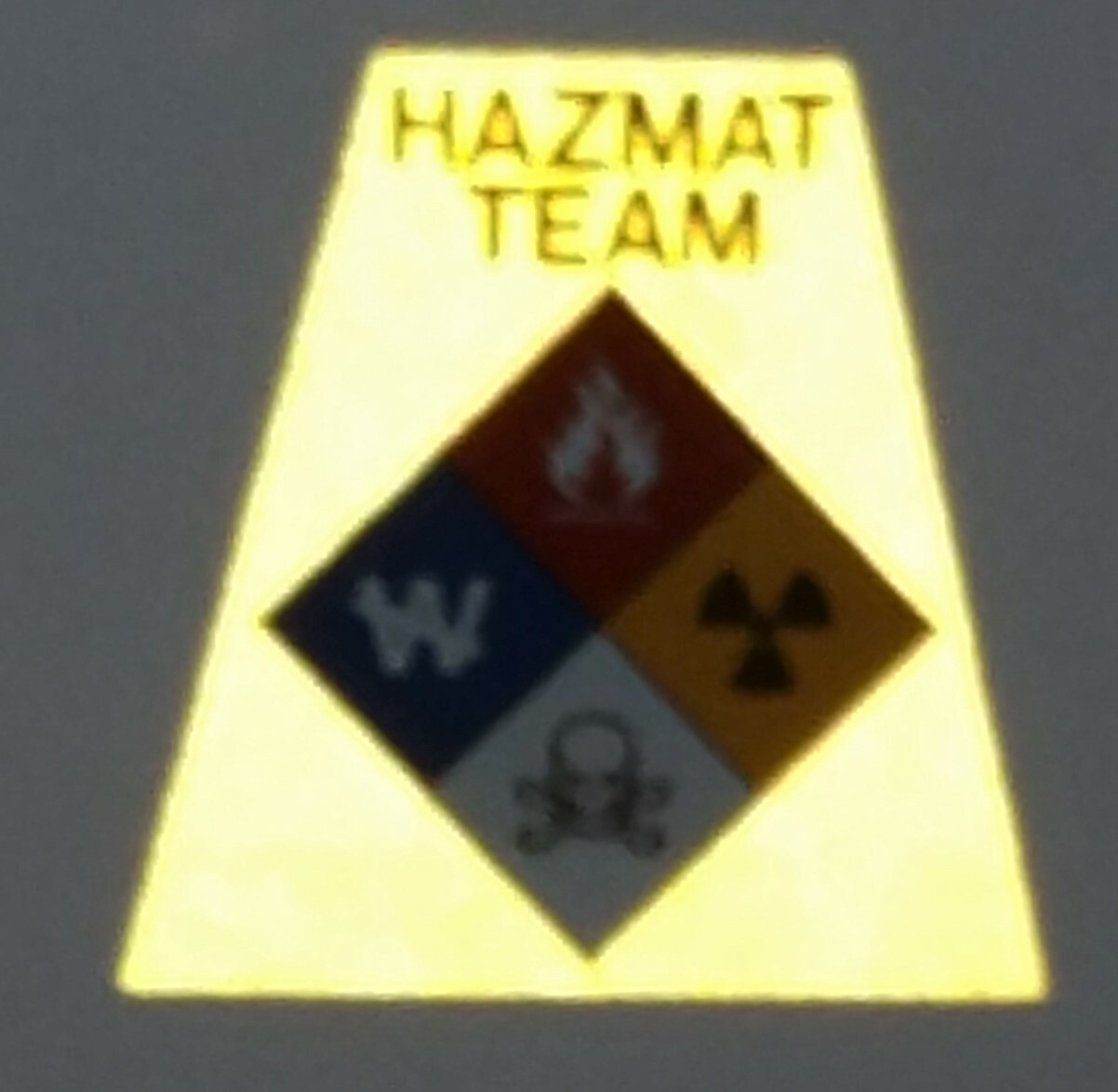 Reflective Fluorescent Yellow HAZMAT Tetrahedron Fire Helmet Decal You Pick gallery