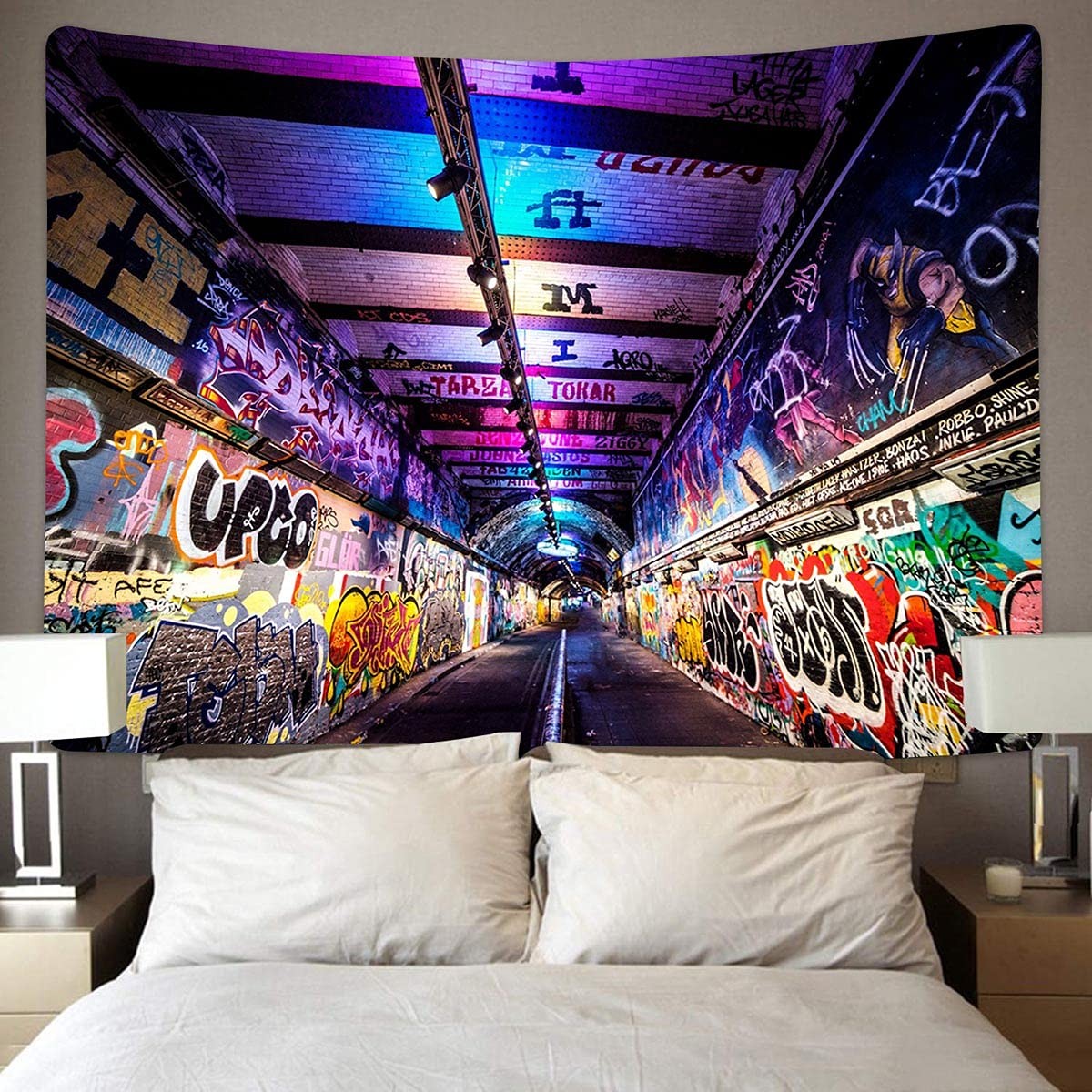 Graffiti Wall Tapestry 80x60 Inches Street Creative Art Wall Art Hanging Deco... gallery