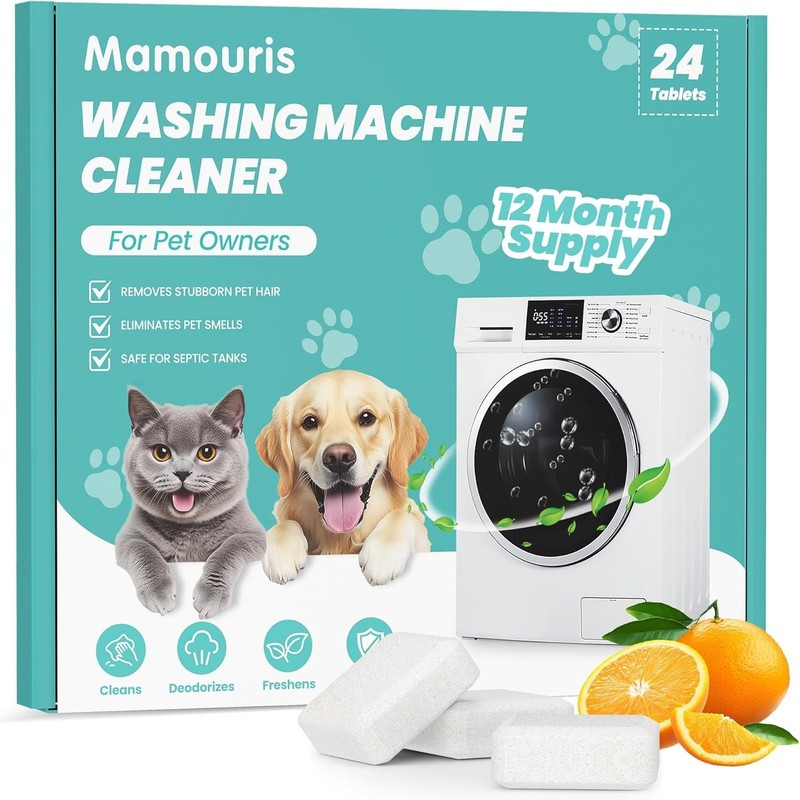 Deep Cleaning Tablets for Washing Machines - 24 Count, Odor and Pet Hair Remover gallery
