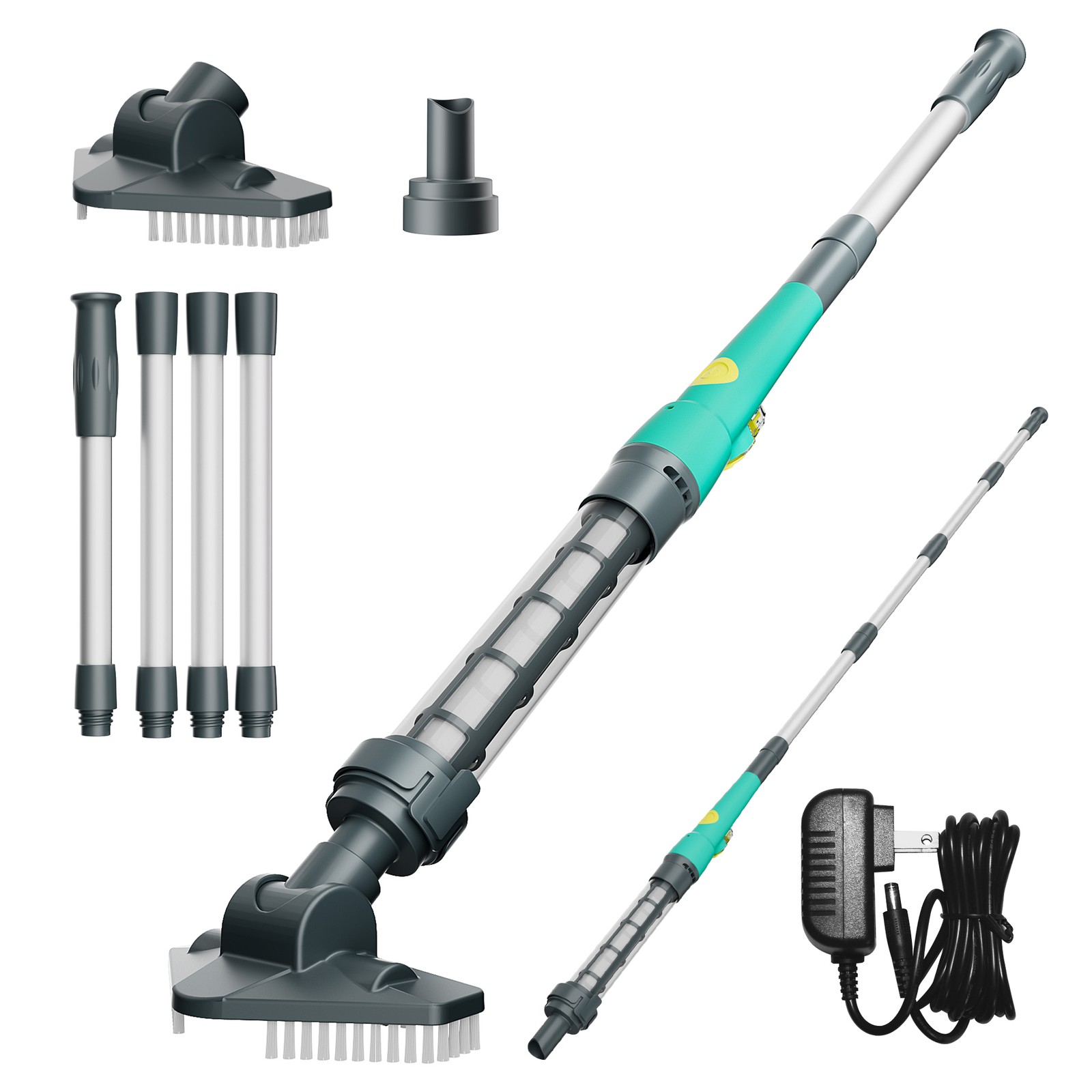Cordless Rechargeable Pool Vacuum 60min Handheld Cleaner IPX8 w/ Telescopic Pole gallery