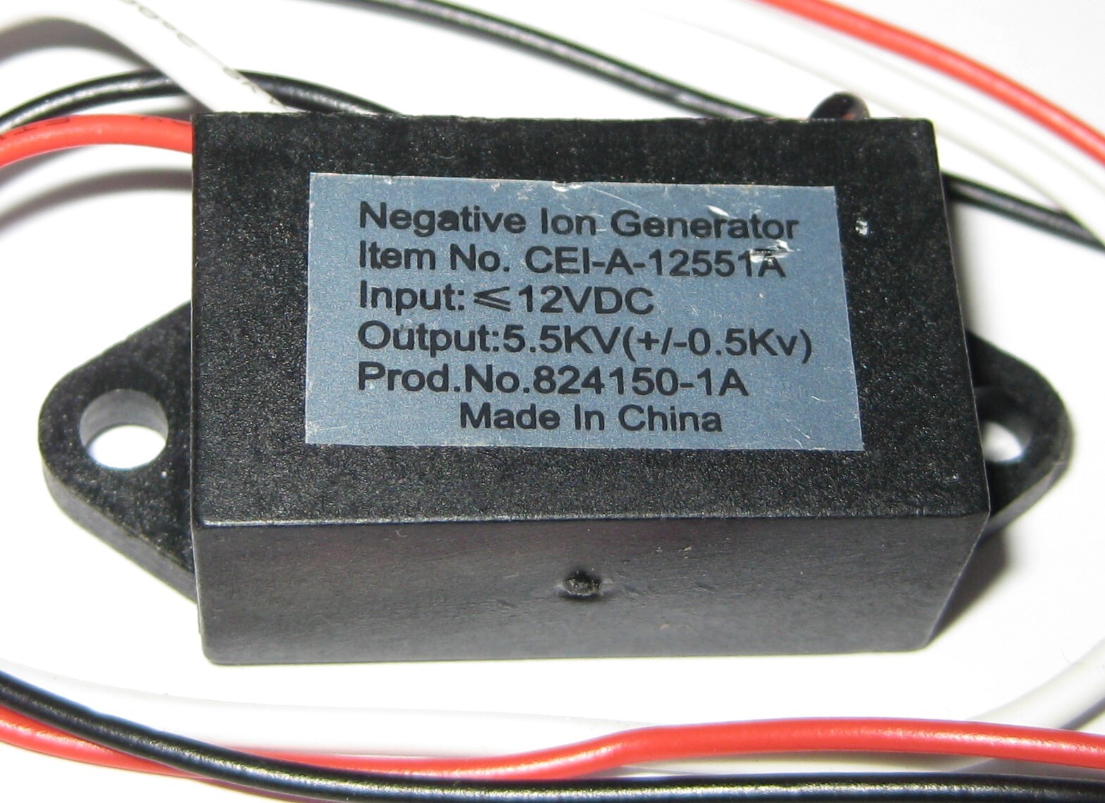 Small Negative Ion Generator - 12 VDC - 5.5 kV Output – Produces 3 Million Ions gallery