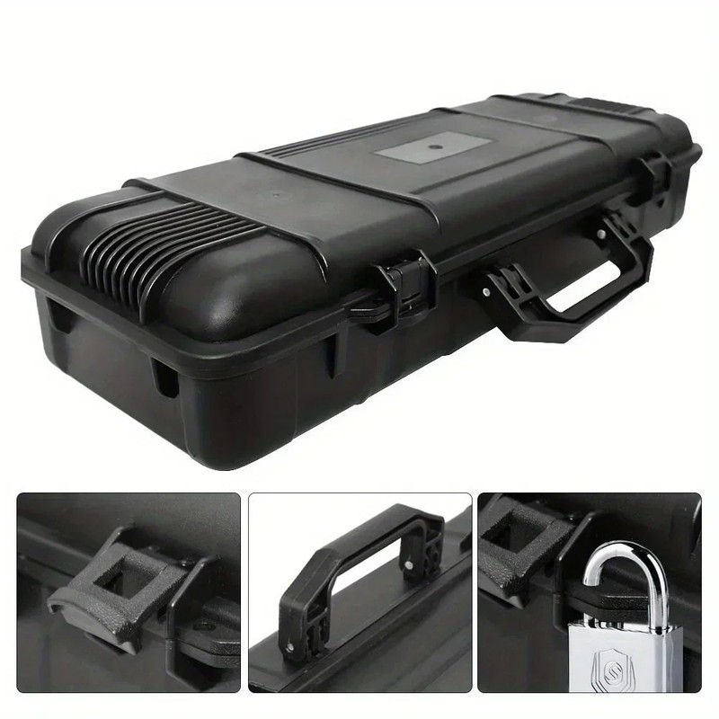 6 Sizes Black Hard Shell PP Toolbox Shockproof Portable Tool Storage Case gallery