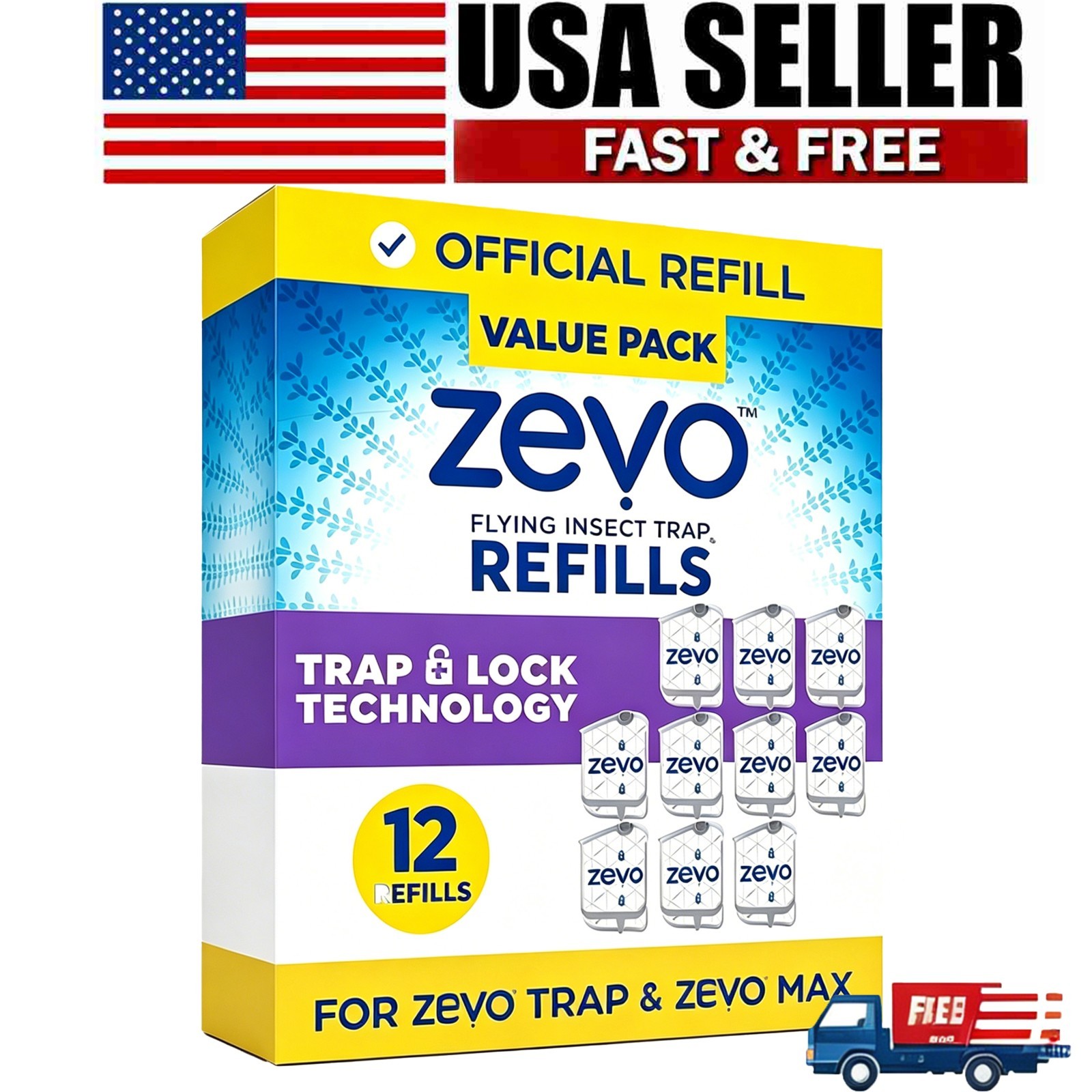 Zevo Flying Insect Trap Refill Cartridges -Easy to Use (12 Refill Cartridges) gallery
