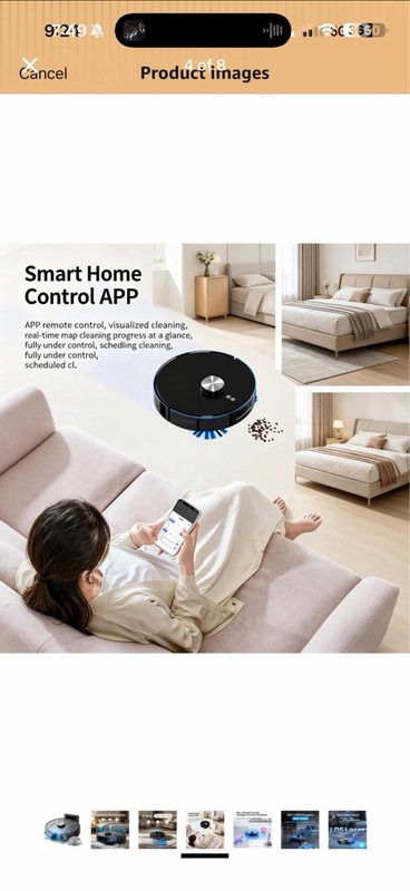 Generic Oryzom V8 Pro Robot Vacuum & Mop LiDAR 6000Pa HEPA 220min Black gallery