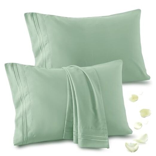 2 Pack Standard Pillow Cases - 20x26 Inch, 1800 Standard(20"x26") Sage Green gallery