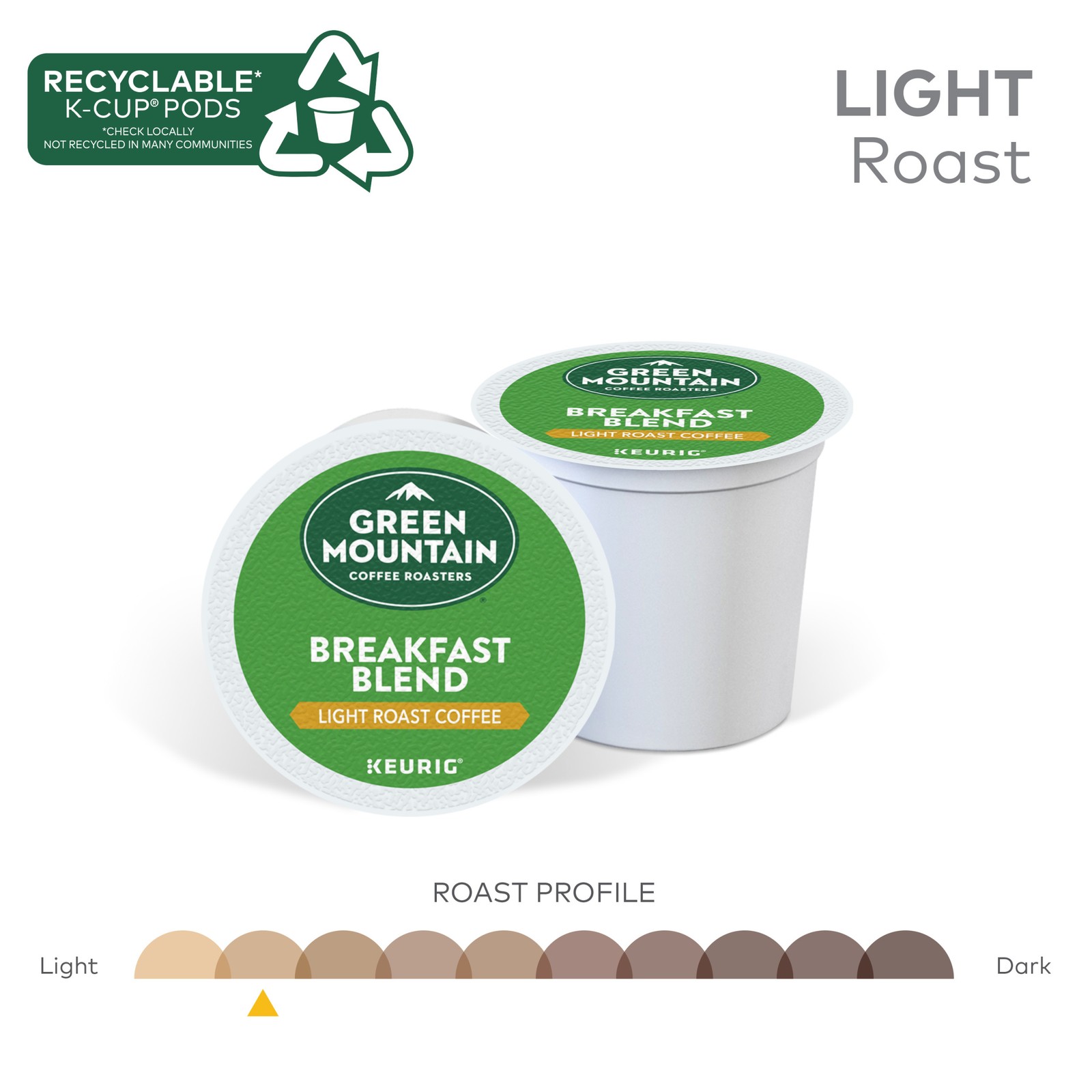 Green Mountain Coffee Breakfast Blend, Keurig K-Cup Pod, Light Roast, 24 Count gallery