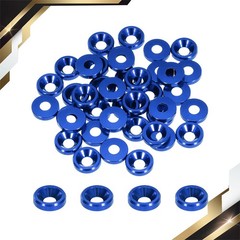 40Pack M3 Cone Cup Countersunk Washers Hole Dia 3.1mm/0.12 Aluminum Navy Blue