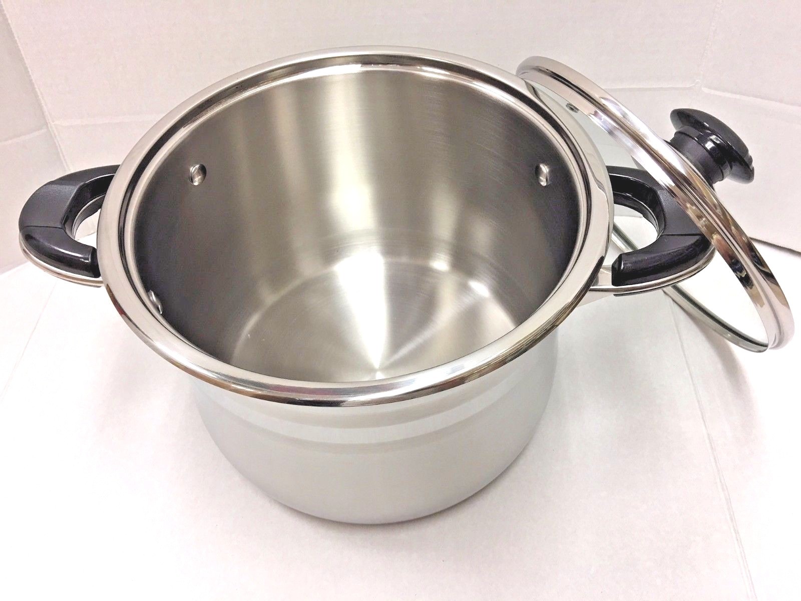 1 SET/ 2Pcs Quality18/10 Stainless Steel Pot w/Glass Lid Supper Capsuled Bottom gallery
