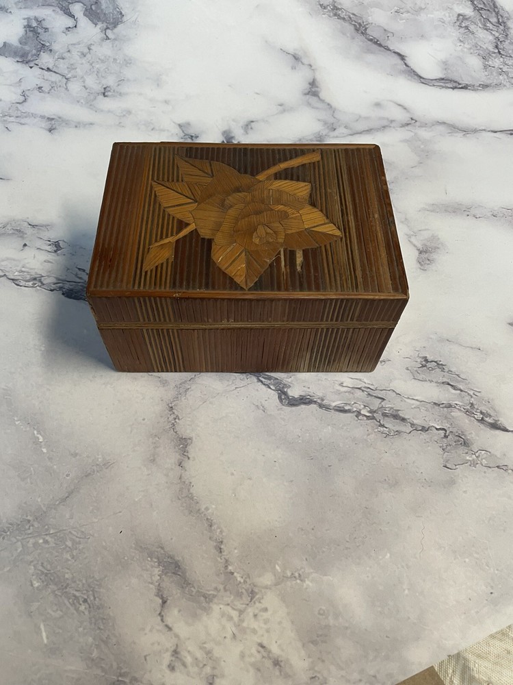 Unique Handmade Wood Nesting Trinket Boxes With Rose Inlays